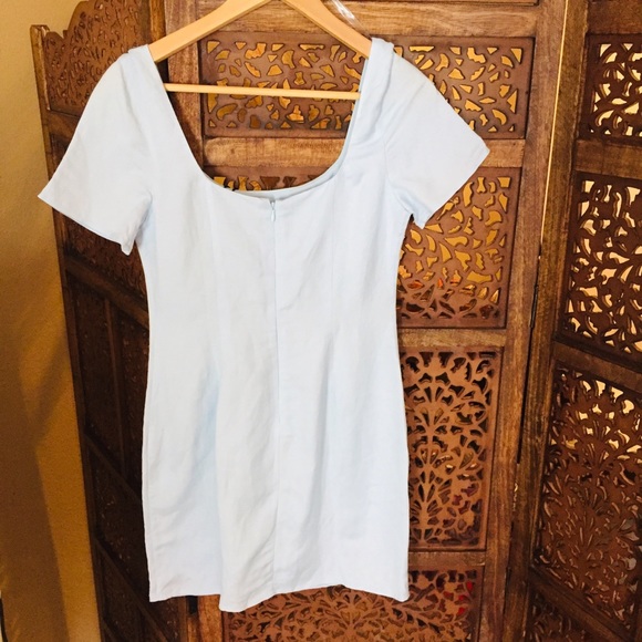 NEW NWT Fame & Partners Linen Baby Blue Dress - Picture 5 of 6